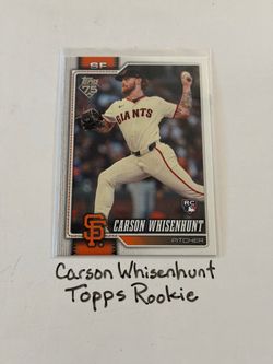 Carson Whisenhunt San Francisco Giants Pitcher Topps Rookie Card.