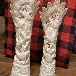 Balinese Hand Carved Cow Bone Statues