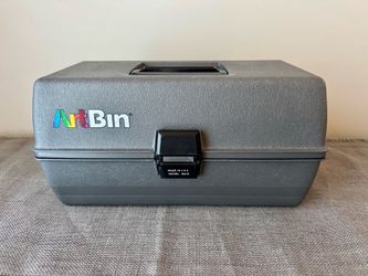 Vintage Art Bin 3 Tray Organizer Box 8(contact info removed)s Gray Craft Storage Box USA MADE