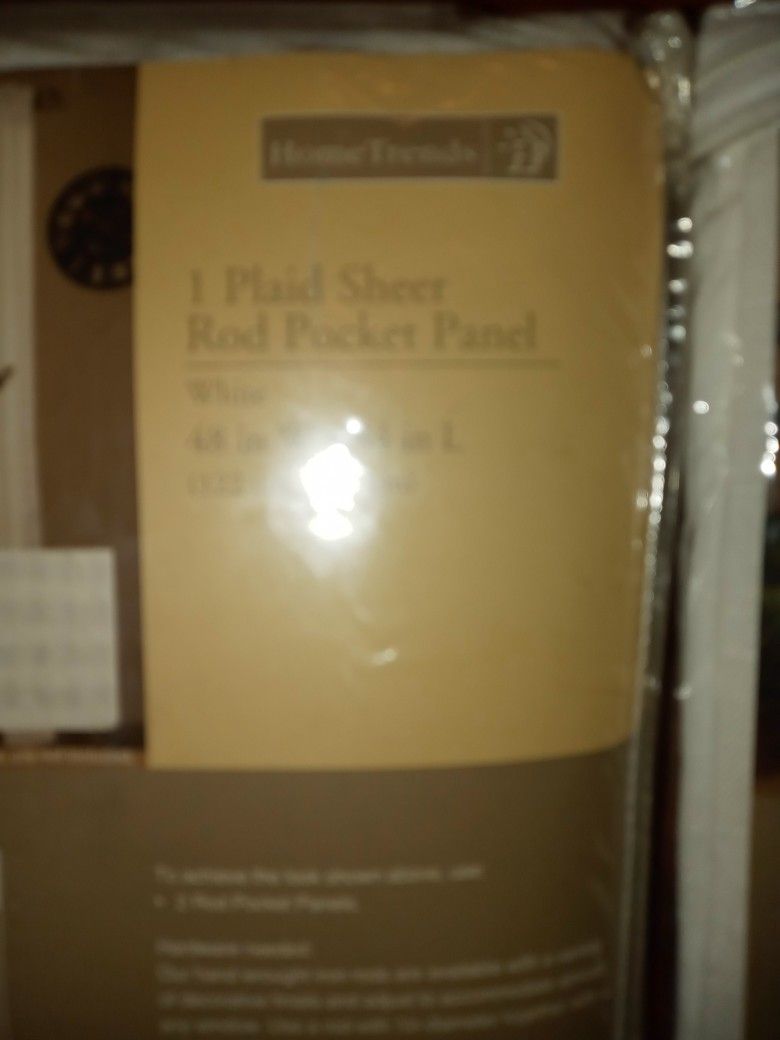 Hometrends Plaid Sheer Rod Pocket Panel
