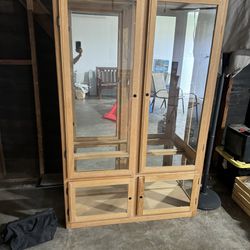 Unfinished Natural Wood Curio Cabinet
