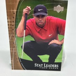 2001 Upper Deck #SL7 Tiger Woods Stat Leaders RC Rookie Card