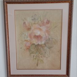 Framed Cheri Blum Rose Print