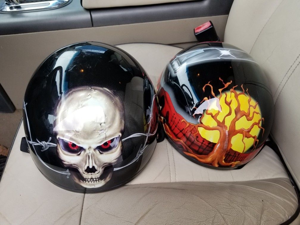 Painted Skull Motorcycle Helmet