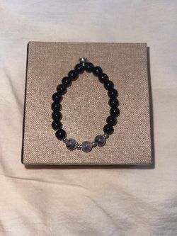 20mm DIY Black and silver beaded bracelet