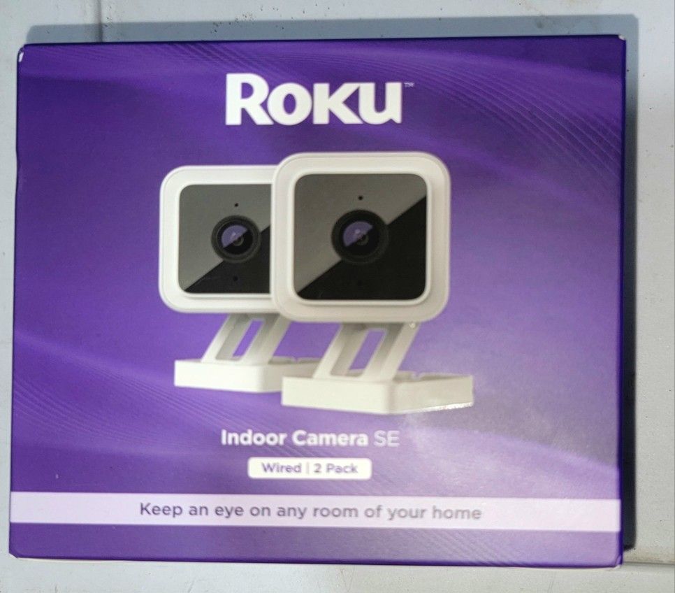Roku Indoor Camera SE Home Security 2-Pack Wired Security Camera 1080p HD & Wi-Fi 6Brand New Factory Sealed/ Can Ship Same Day As Cleared Payment Mon-