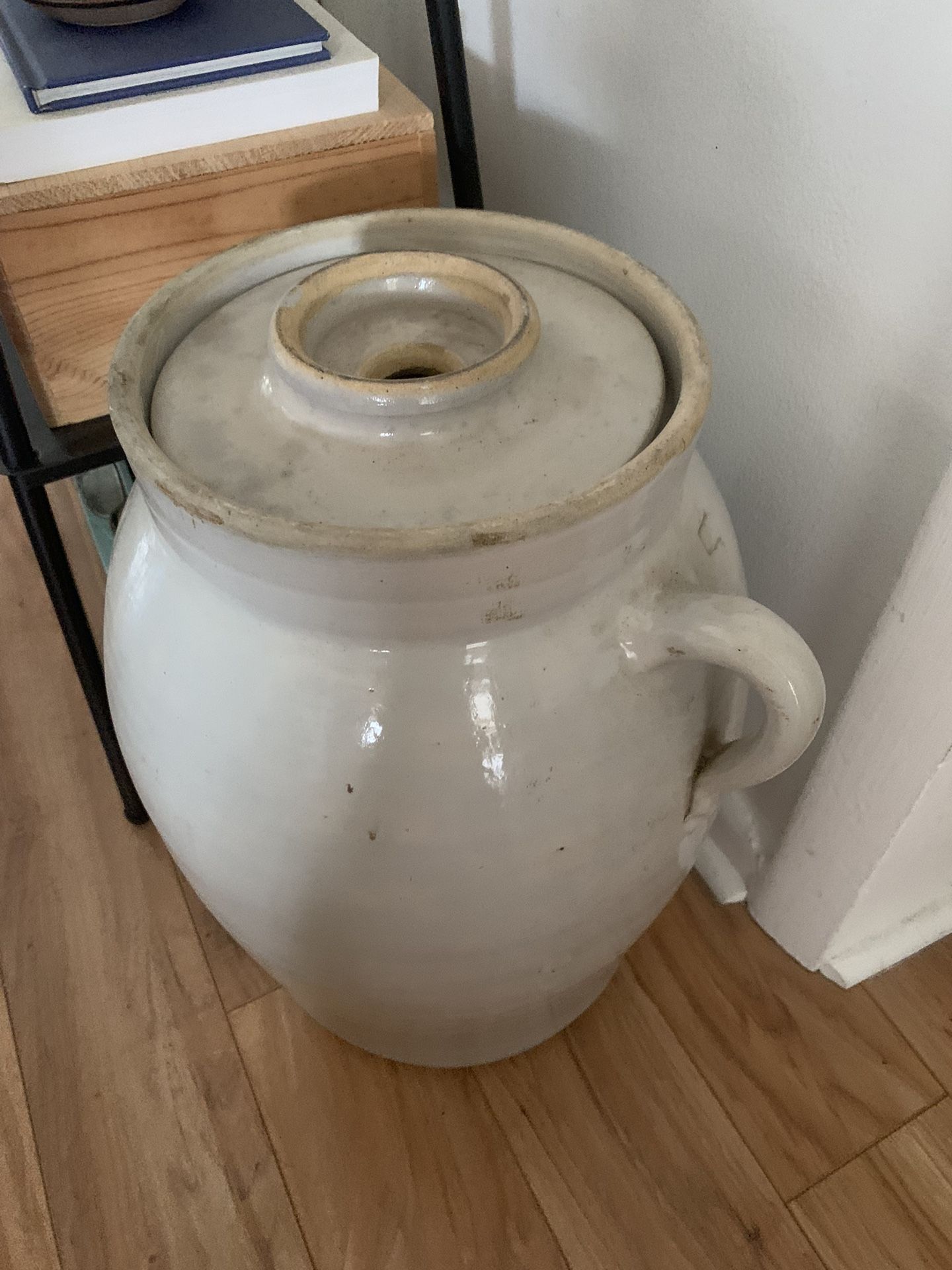 Vintage Crock With Lid