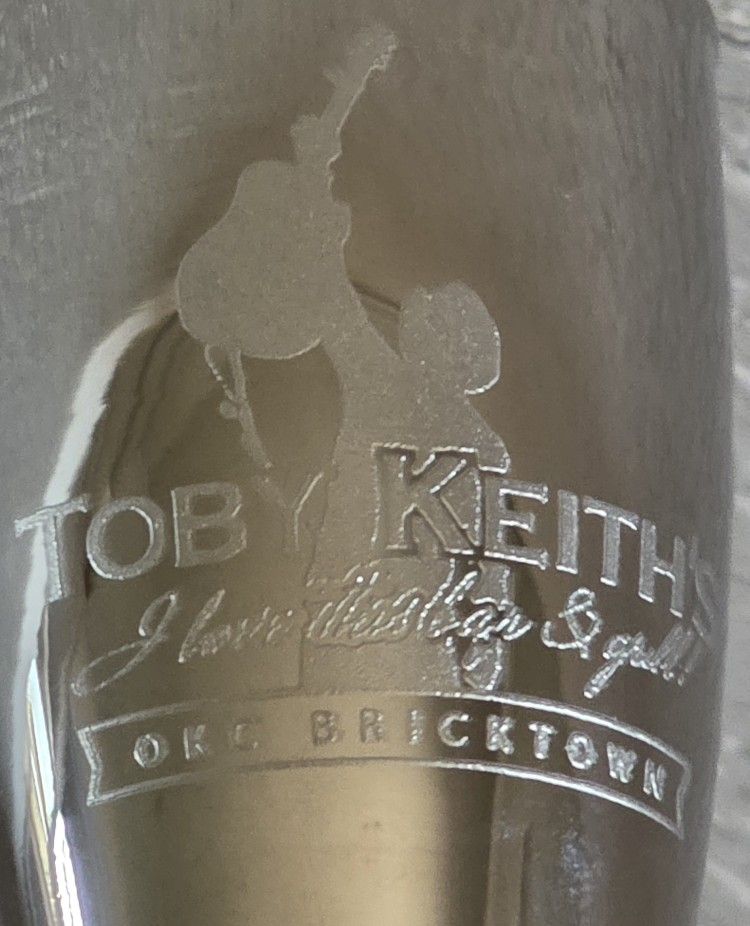 TOBY KEITH Shot Glass Oklahoma City "Whiskey For My Men..." Tall Glass - NEW