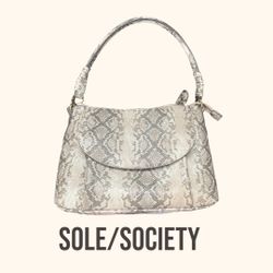 SOLE/SOCIETY - Small SnakeSkin Purse - Designer Handbag with lots of pockets!