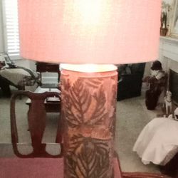 Antique French Wallpaper Print Roller/Lamp