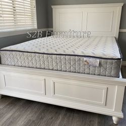Ck White Alina Bed With Ortho Mattress Included 
