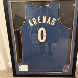 Gilbert Arenas Autographed  Framed Jersey