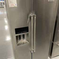 KitchenAid Stainless Steel 24.8 Cu. Ft. Standard Depth Side-by-Side Refrigerator With Exterior Ice And Water 