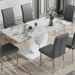 Dining Table With 6 Pc Chairs 