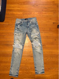 AUTHENTHIC amiri mx1 jeans blue bandana patches