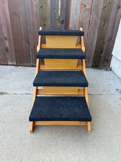 MEWANG Wood Pet Stairs, 4-Step Dog Stairs
