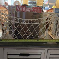 $15. Shabby Chic, Metal Basket, Magazine Holder, Storage