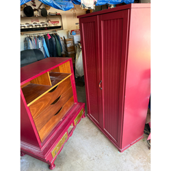 Burgundy Dresser & Cabinet - Set or Separate - OBO