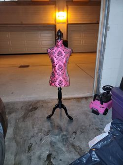 Pink dress form mannequin stand