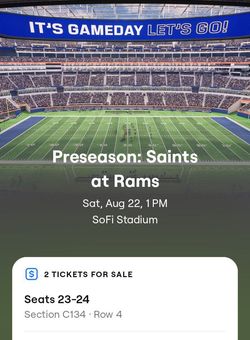 Rams vs Saints 🏈 Saturday, Aug 22, 2026 at 1pm
