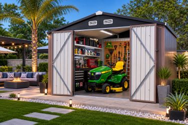 10x8 ft Heavy-Duty Galvanized Steel Outdoor Storage Shed with Floor worth $500
