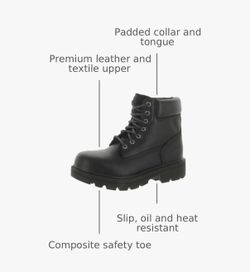 all-black Timberland PRO Sawhorse 6" Composite Safety Toe boots