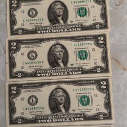 Sequential $2 Notes