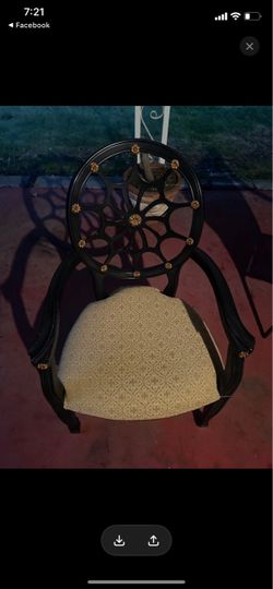 Ornate Black and Gold Accent Chair
