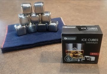 EH Barware Stainless Steel Ice Cubes Set - Reusable Whiskey Stones