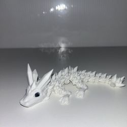 3D Printed Baby Crystal Dragon (white)