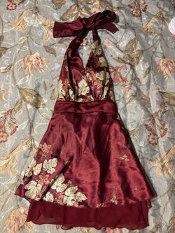 Burgundy floral halter top