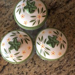Set of 3 temptations glass canisters