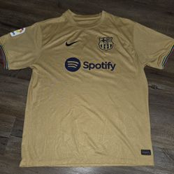 2022-23 Nike Men’s Barcelona Gold Away Soccer Jersey Large  Sz L