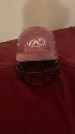 Pink softball helmet