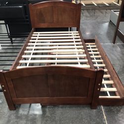 Twin  Trundled Bed Frame Solid Wood New In The Box 