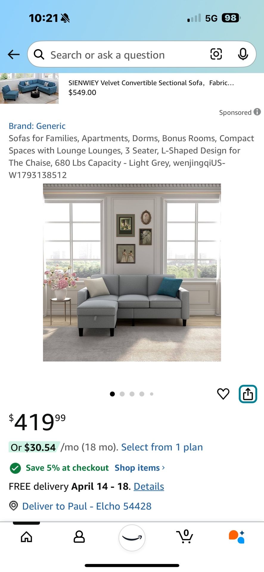 New Sofa In Box