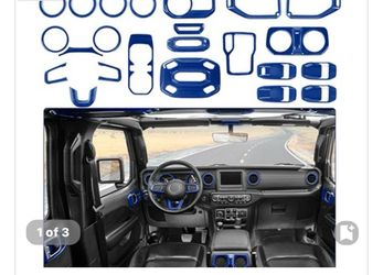 RT-TCZ for Wrangler JL Interior Trim Kit Compatible with Jeep Wrangler JL JLU Gladiator JT 2018-2023 Baby Blue Interior Accessories 23pcs