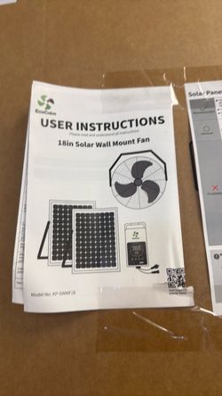 EcoCalm 18in Solar Wall Mount Fan