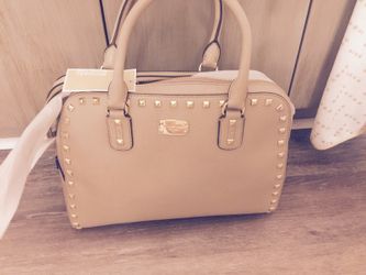 Michael Kors, patient gold satchel purse