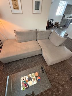 Grey L-Shaped Couch + Chair set