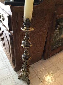 Heavy brass candle holder