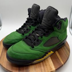 Air Jordan 5 Men's SIze 8 1/2 Retro SE Oregon Apple Green Black Yellow 0591