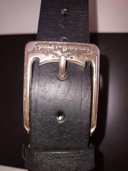 Ladies Harley Davidson Black Leather Belt With Buckle