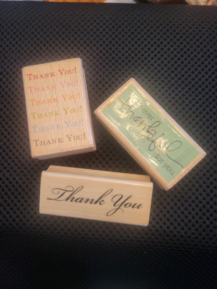 Wood stamp Thank You