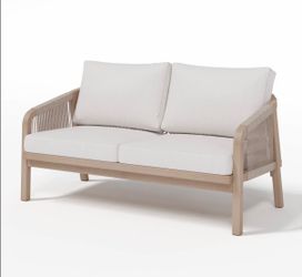 Wood and Rope Outdoor Loveseat