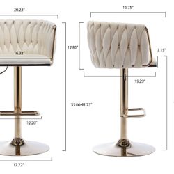 Velvet Bar Stools Set of 2