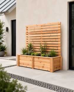 Custom Cedar Privacy Screen Planter — Built to Order