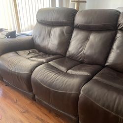 real leather couch with charging ports