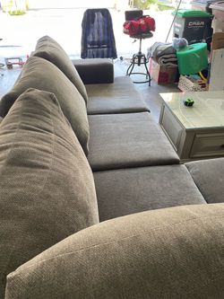 L-shaped sofa and coffee table