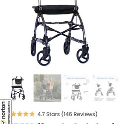 Stand Up walker Rollator With Seat Adjustable Height Arms With Rests Sells New $695 Sell Now $120 Cash New Port Richey